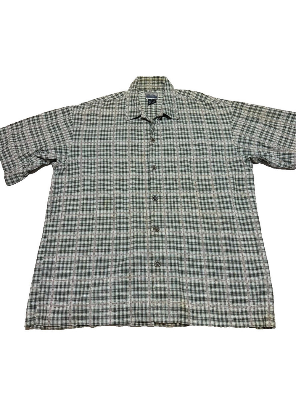Quiksilver Plaid Button Shirt Short Sleeve Y2K Skater Surf 90s Men XL Pattern